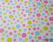 Flannel Fabric - Baby Buttons - By the yard - 100% Cotton Flannel