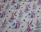 Flannel Fabric - Orchids and Butterflies - By the yard - 100% Cotton Flannel