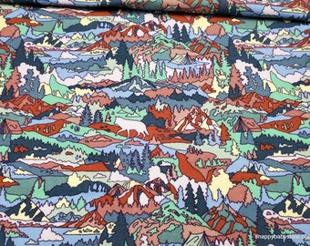 Flannel Fabric - Packed Wilderness - By the yard - 100% Cotton Flannel