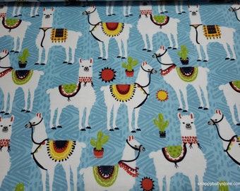 Flannel Fabric - Aztec Llama in Line - By the yard - 100% Cotton Flannel