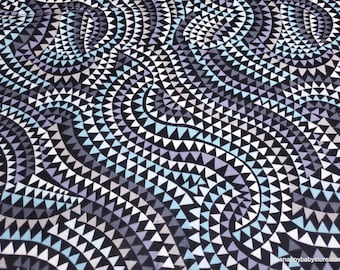 Flannel Fabric - Triangle Swirl Gray - By the yard - 100% Cotton Flannel