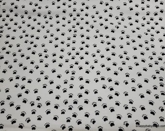 Remnant Flannel Fabric - Camping Paw Prints - Choose your Size - 100% Cotton Flannel