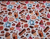 Flannel Fabric - Sophisticated Pastries - By the yard - 100% Cotton Flannel