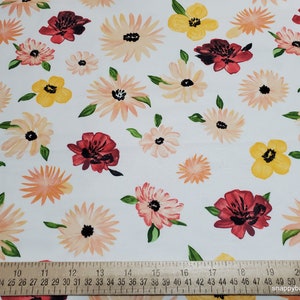 Flannel Fabric Watercolor Floral Medium By the Yard 100% Cotton Flannel image 2