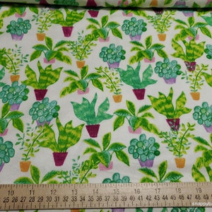 Flannel Fabric Potted Plants By the yard 100% Cotton Flannel image 2