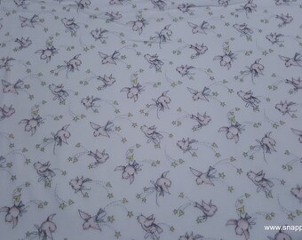 Premium Flannel Fabric - Light Pink Birds on White Premium - By the yard - 100% Cotton Flannel