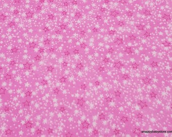 Flannel Fabric - Pink Multi Stars Tonal - By the yard - 100% Cotton Flannel