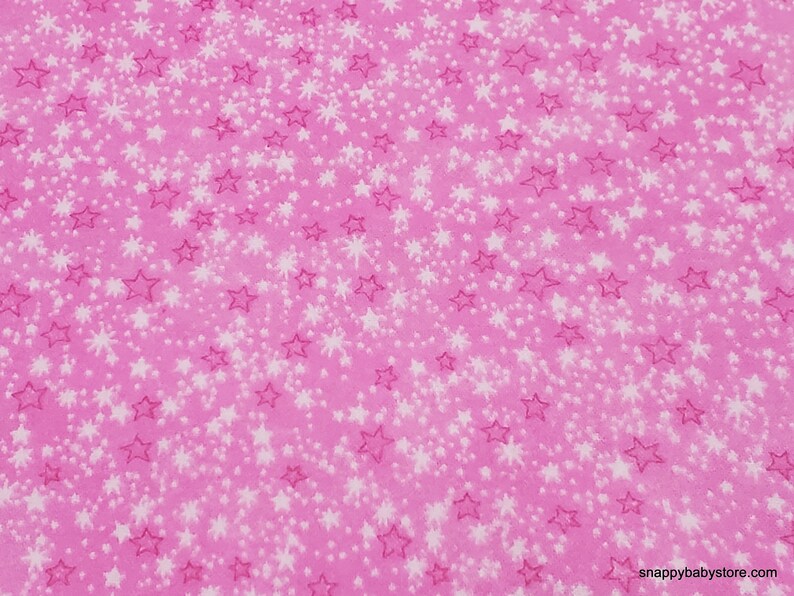 Flannel Fabric Pink Multi Stars Tonal By the yard 100% Cotton Flannel image 1