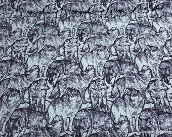 Flannel Fabric - Together Time Wolves - By the Yard - 100% Cotton Flannel