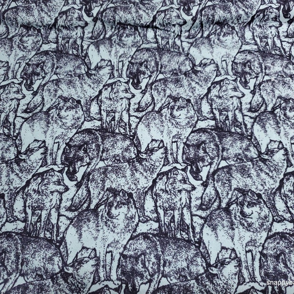 Flannel Fabric - Together Time Wolves - By the Yard - 100% Cotton Flannel