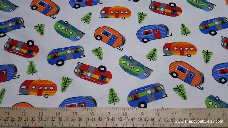 100/% Cotton Flannel Bright Campers Flannel Fabric By the Yard