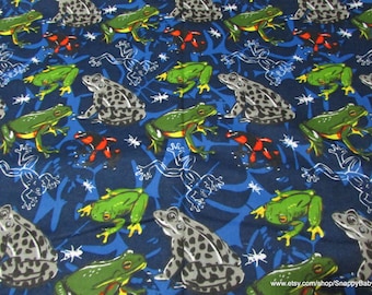 Flannel Fabric - Frog and Toad Sketch - By the yard - 100% Cotton Flannel