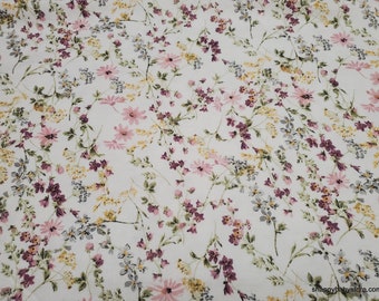 Flannel Fabric - Vintage Floral - By the yard - 100% Cotton Flannel