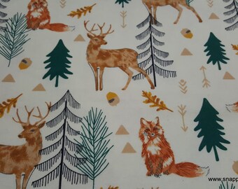 Flannel Fabric - Sophisticated Sketch Woodland - By the yard - 100% Cotton Flannel