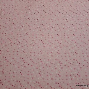 Flannel Fabric Pink and White Stars By the yard 100% Cotton Flannel image 1