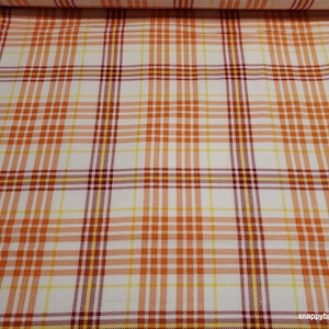 Flannel Fabric - Orange Rust Plaid - By the Yard - 100% Cotton Flannel