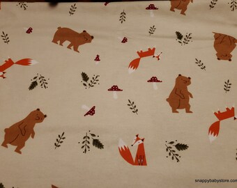 Flannel Fabric - Fall Woodland Animals - By the yard - 100% Cotton Flannel