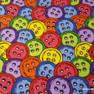 Flannel Fabric Multi Color Buttons By the yard 100% Cotton Flannel image 1