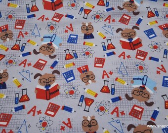 Flannel Fabric - Physics Animals - By the yard - 100% Cotton Flannel