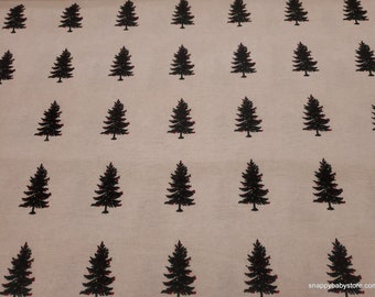 Christmas Flannel Fabric - Seasons Greetings Pine Trees - By the yard - 100% Cotton Flannel