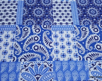 Flannel Fabric - Skylar Paisley Patch - By the Yard - 100% Cotton Flannel