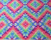 Flannel Fabric - Bright Geometric Tiedye - By the yard - 100% Cotton Flannel