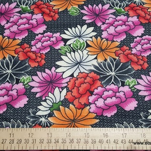 Flannel Fabric Sunset Flowers on Black By the yard 100% Cotton Flannel image 2