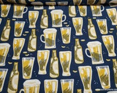 Flannel Fabric - Beer - By the yard - 100% Cotton Flannel