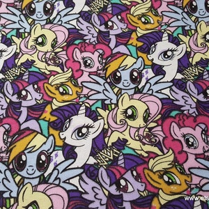 Character Flannel Fabric - My Little Pony Packed - By the yard - 100% Cotton Flannel