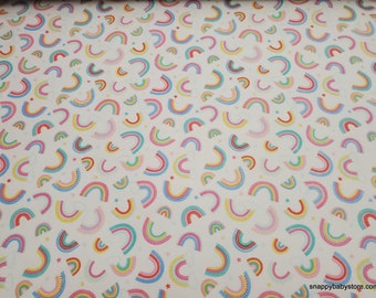 Premium Flannel Fabric - Twinkle Comfort Dreamy Rainbows White - By the yard - 100% Cotton Flannel Premium