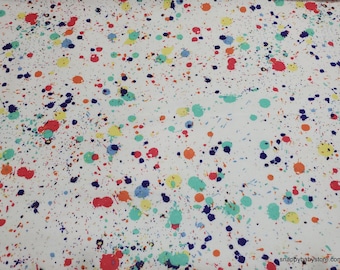 Flannel Fabric - Paint Splatter - By the Yard - 100% Cotton Flannel