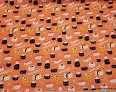 Flannel Fabric - Sushi Mania - By the yard - 100% Cotton Flannel