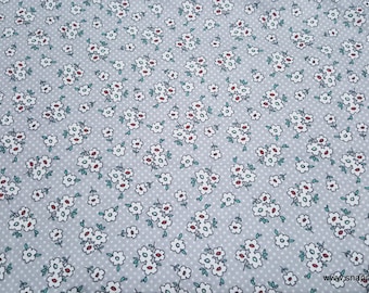 Flannel Fabric - Ava Gray Ditsy Floral - By the Yard - 100% Cotton Flannel