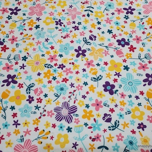 Flannel Fabric Girl Power Floral By the Yard 100% Cotton Flannel image 1