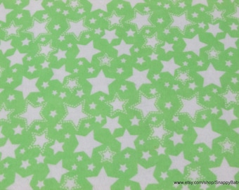 Flannel Fabric - Starry Nights Green Apple - By the yard - 100% Cotton Flannel