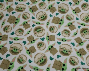 Character Flannel Fabric - Child and Frog Tossed on White - By the yard - 100% Cotton Flannel