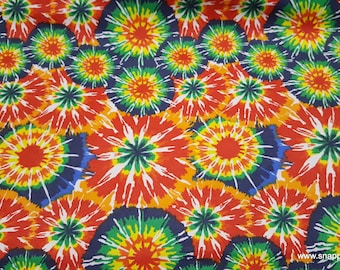 Remnant Flannel Fabric - Classic Circle Tie Dye - Choose your Size - 100% Cotton Flannel