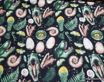Flannel Fabric - Dinosaur Things - By the yard - 100% Cotton Flannel