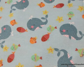 Flannel Fabric - Noah's Ark Sea - By the yard - 100% Cotton Flannel