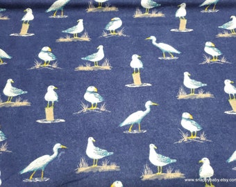 Luxe Flannel Fabric - Beach Navy Luxe - By the yard - 70% Rayon, 30 Cotton Luxe Flannel Fabric