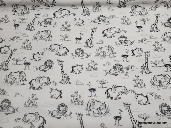 Flannel Fabric - On the Safari - By the yard - 100% Cotton Flannel