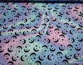 Flannel Fabric - Moon and Stars Pink Blue Purple - By the yard - 100% Cotton Flannel