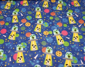 Flannel Fabric - Spot in Space - By the yard - 100% Cotton Flannel