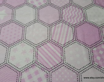 Flannel Fabric - Pink Quilt Pattern - By the yard - 100% Cotton Flannel