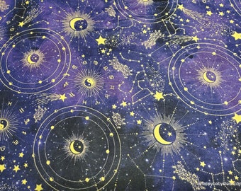 Flannel Fabric - Zodiac Constellations - By the yard - 100% Cotton Flannel