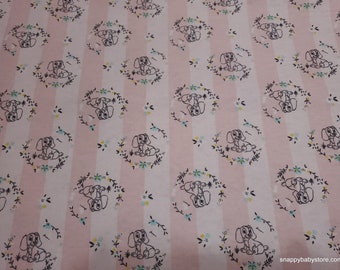 Character Flannel Fabric - Lady and the Tramp Stripe - By the yard - 100% Cotton Flannel