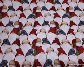 Christmas Premium Flannel Fabric - Gnomies Packed Gnomes and Snowmen Premium - By the yard - 100% Premium Cotton Flannel