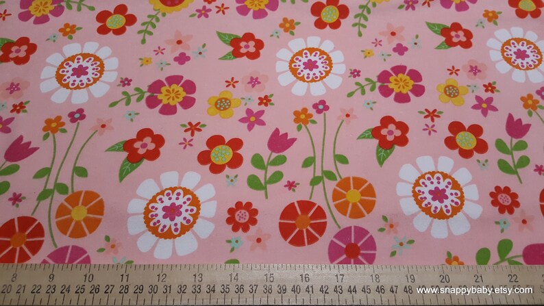 Flannel Fabric Bloom Where You're Planted Main Pink By the yard 100% Cotton Flannel image 2