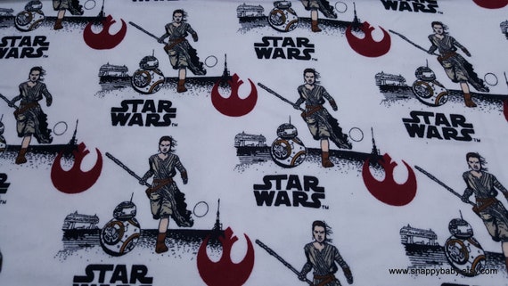 Character Flannel Fabric Star Wars VII Rey and BB8 By the yard 100%  Cotton Flannel