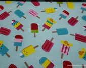 Flannel Fabric - Popsicle Fun - By the yard - 100% Cotton Flannel